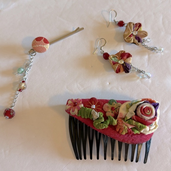 Unlisted Accessories - Bundle Of Japanese Hair Accessories and earrings Handmade